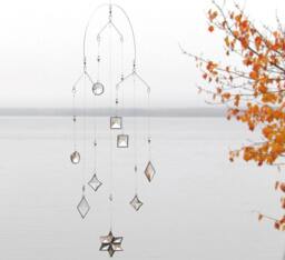 Clear Beveled Stained Glass Geometric Suncatcher Mobile - thumbnail 1