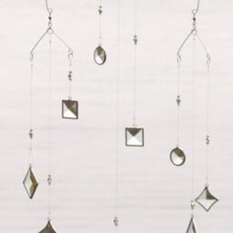 Clear Beveled Stained Glass Geometric Suncatcher Mobile - thumbnail 3