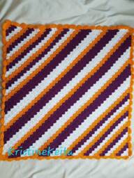 Crochet Baby Blanket, Yellow, White, Violet Blanket, Baby Blanket 77 cm/ 30