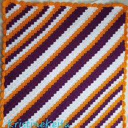 Crochet Baby Blanket, Yellow, White, Violet Blanket, Baby Blanket 77 cm/ 30 - thumbnail 2