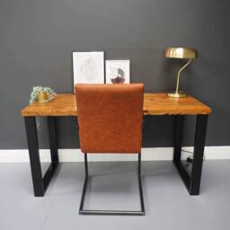 Rustic Pine Wood Desk Scandinavian Industrial Style - thumbnail 2