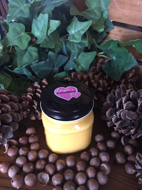 Full Moon, Hand Made, Poured, 100% Soy, All Natural, Candle in 8 Oz. Mason Canning Jar With Black Metal Lid - image 1
