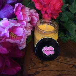 Full Moon, Hand Made, Poured, 100% Soy, All Natural, Candle in 8 Oz. Mason Canning Jar With Black Metal Lid - thumbnail 2