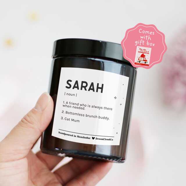 50Th Birthday Gift For Her Friend - Personalized Name Candle Niece Daughter Retirement Leaving Colleague Work Bestie - image 1