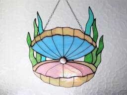 Seashell Suncatcher Shell, Scallop Stain Glass Decor Home House Window Wall Hangings Cling Mother's Gift Idea - thumbnail 1