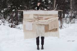 Extra Large Woven Wall Hanging//Weaving Hanging//Textured Yarn Hanging//Boho Weaving//Hygge Home Decor - thumbnail 1