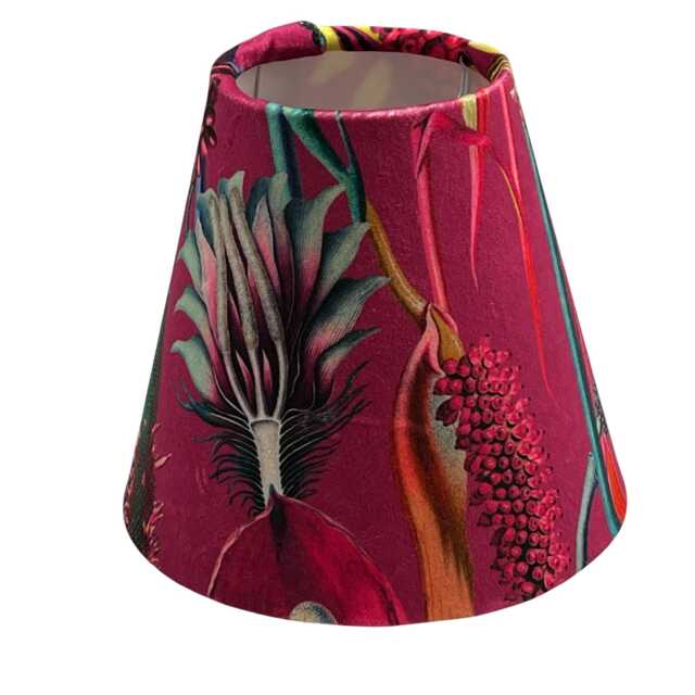 Botanical Velvet Candle Clip Lampshade in Pink, Chandelier Lampshades, On - image 1