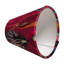 Botanical Velvet Candle Clip Lampshade in Pink, Chandelier Lampshades, On - thumbnail 2