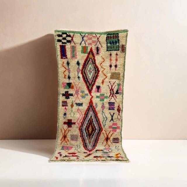Colorful Berber Wool Runner Rug Handmade Moroccan Rug - image 1