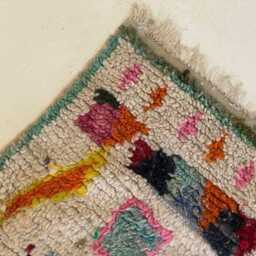 Colorful Berber Wool Runner Rug Handmade Moroccan Rug - thumbnail 3