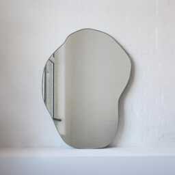 Freeform Organic Shape Mirror With Minimalist Bronze Patina Frame - C - thumbnail 1