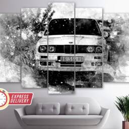 Classic Bmw E30 Canvas Print, Wall Art, Bmw Poster, Decor, Vintage Bmw, Paintings, Retro - thumbnail 4