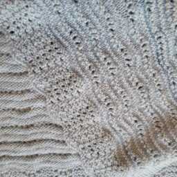 Large Hand Knitted Baby Blue Blanket - thumbnail 4