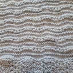 Large Hand Knitted Baby Blue Blanket - thumbnail 2