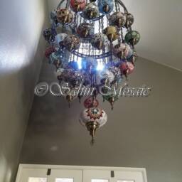 Custam 51 Ball Big Mosaic Chandelier, 10 Feet Long - thumbnail 3