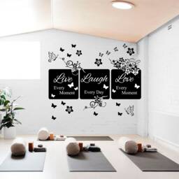 Floral Live Laugh Love - 0143, Wall Art Decal, Transfer, Mural, Sticker, 75 Colours, 5 Sizes, Interior Or Exterior Use , Easy To Apply - thumbnail 1