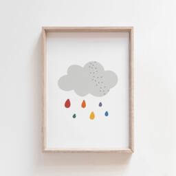 Cloud Nursery Print, Wall Art, Girls Boys Bedroom Weather Playroom Prints, Art - thumbnail 1