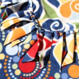 Fleece Blanket - Swirls With Blue Woven Edge - thumbnail 3