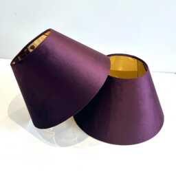 New Luxury Premium Quality Coolie Shape Glamour Grape Purple Velvet Fabric With Brushed Metallics Lining Lamp Shade Pendant Light