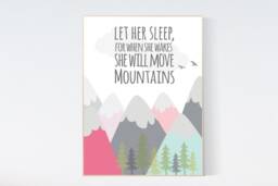 Mountain Nursery Art Print Woodland Adventure Decor - thumbnail 1
