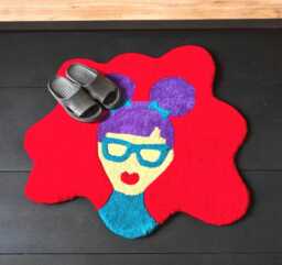 Abstract Colorful Living Room Rug. Pop Art Christmas Gifts. Colorful Bedroom Soft Bath Mat. Hallway Red - thumbnail 1