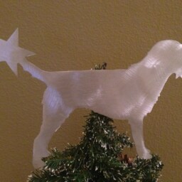Border Terrier, Dog Christmas Tree Topper, Wreath Decoration, Holiday Aluminum, Star, Metal, Silver - thumbnail 2
