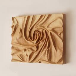 Wood Grain Woodcarving Sculpture Abstract Wall Art Silk Shapes - thumbnail 2