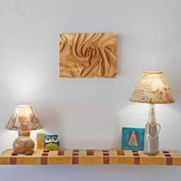 Wood Grain Woodcarving Sculpture Abstract Wall Art Silk Shapes - thumbnail 3