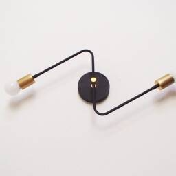 Modern Wall Sconce - Twin Arm Lighting Bolt Minimalist Contemporary Atomic Hallway Dining Room Living Ul Listed - thumbnail 3