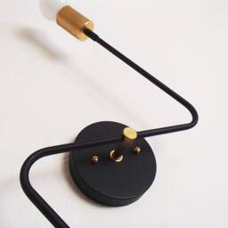 Modern Wall Sconce - Twin Arm Lighting Bolt Minimalist Contemporary Atomic Hallway Dining Room Living Ul Listed - thumbnail 2