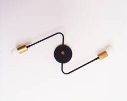 Modern Wall Sconce - Twin Arm Lighting Bolt Minimalist Contemporary Atomic Hallway Dining Room Living Ul Listed - thumbnail 1