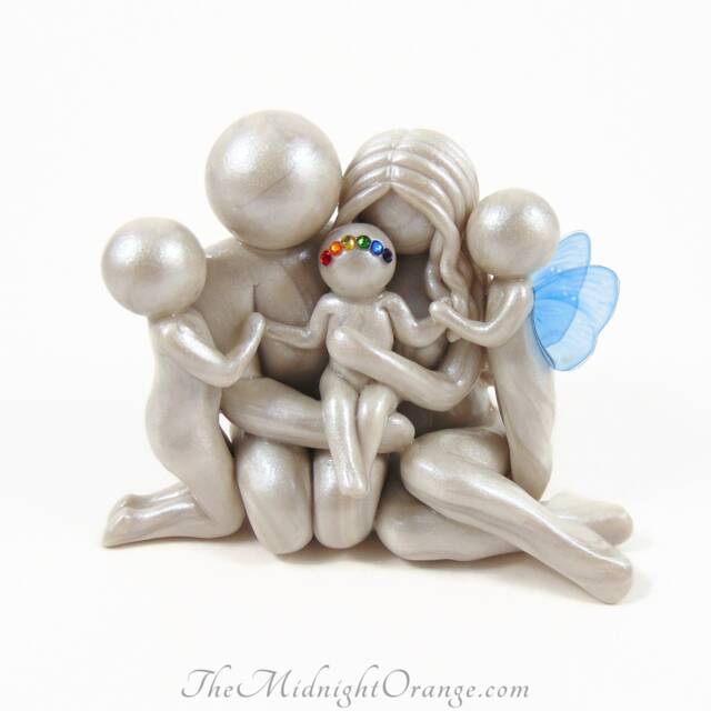 Handmade Family Of 5 Memorial Sculpture - Bespoke Keepsake - image 1