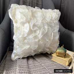 "Designer Ivory Euro Pillow Cover 24""x24""/26""x26" - thumbnail 3
