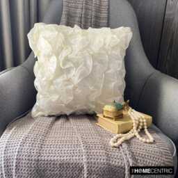 "Designer Ivory Euro Pillow Cover 24""x24""/26""x26" - thumbnail 2