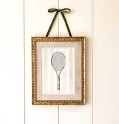 Watercolor Tennis Racket Nursery Print - Neutral Sports Art For Baby Room, Ralph Lauren - thumbnail 1