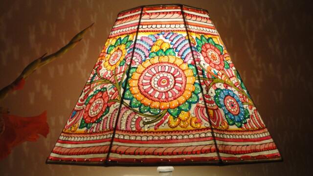 Multicolor Floral -Leather Lamp Shade/Table Bedside - image 1