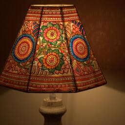 Multicolor Floral -Leather Lamp Shade/Table Bedside - thumbnail 4