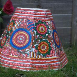Multicolor Floral -Leather Lamp Shade/Table Bedside - thumbnail 3