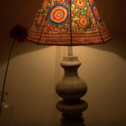 Multicolor Floral -Leather Lamp Shade/Table Bedside - thumbnail 2
