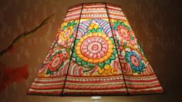 Multicolor Floral -Leather Lamp Shade/Table Bedside