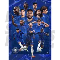 Chelsea Fc Men's 24/25 Montage Poster - Officially Licensed Product A4/A3 A2 - thumbnail 2
