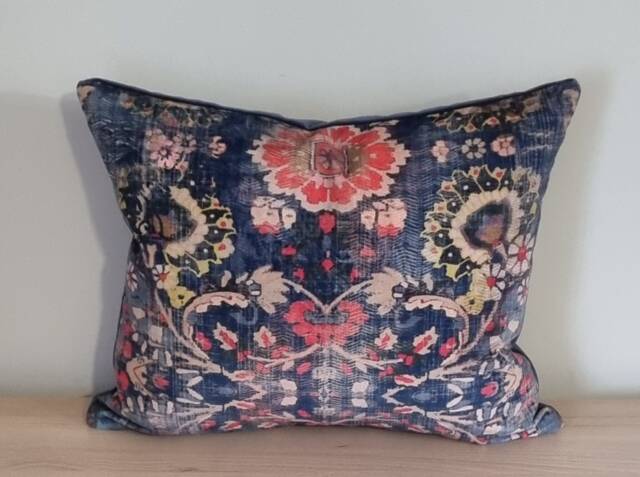 Linwood Omega Prints Genie Blue & Velvet Cushion Cover 35x45 cm - image 1