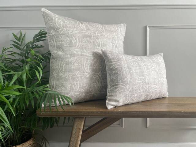 Astrid - Pomegranate Print Linen Handmade Cushion Cover - The Brunswick Collection - image 1