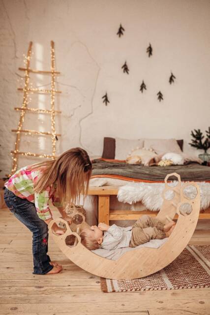Climbing Arch With Cotton Pillow - Toddler Climber, Gift For 1 Year Old, Montessori Furniture, Baby Indoor Gym, Rocker - image 1