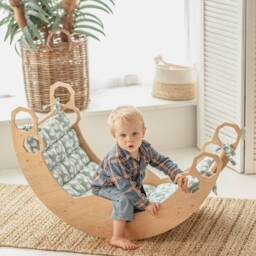Climbing Arch With Cotton Pillow - Toddler Climber, Gift For 1 Year Old, Montessori Furniture, Baby Indoor Gym, Rocker - thumbnail 2