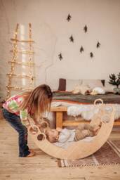 Climbing Arch With Cotton Pillow - Toddler Climber, Gift For 1 Year Old, Montessori Furniture, Baby Indoor Gym, Rocker - thumbnail 1