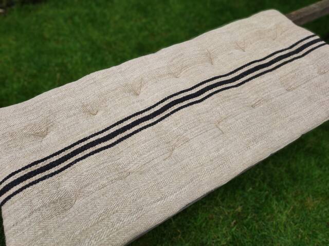 Custom Grain Sack Bench Cushion Washable Tufted Hemp Padded Pillow - image 1