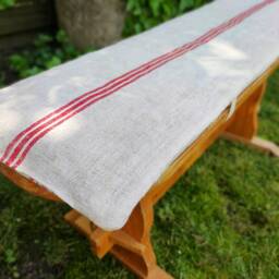 Custom Grain Sack Bench Cushion Washable Tufted Hemp Padded Pillow - thumbnail 4