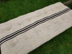 Custom Grain Sack Bench Cushion Washable Tufted Hemp Padded Pillow - thumbnail 1