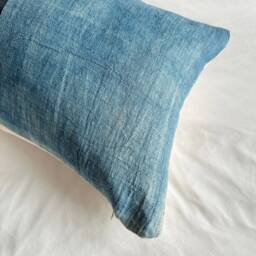 Vintage Hmong Pillow Cover Hand Block Print Hemp Cushion - 16 X 26 - thumbnail 4